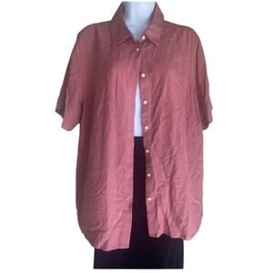 VTG Coldwater Creek Womens Pink Plus Size 1X 18 Button Up Tunic Blouse Top Flowy